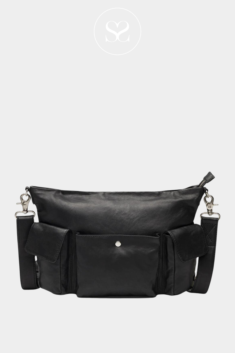 black leather crossbody shoulder bag from Depeche