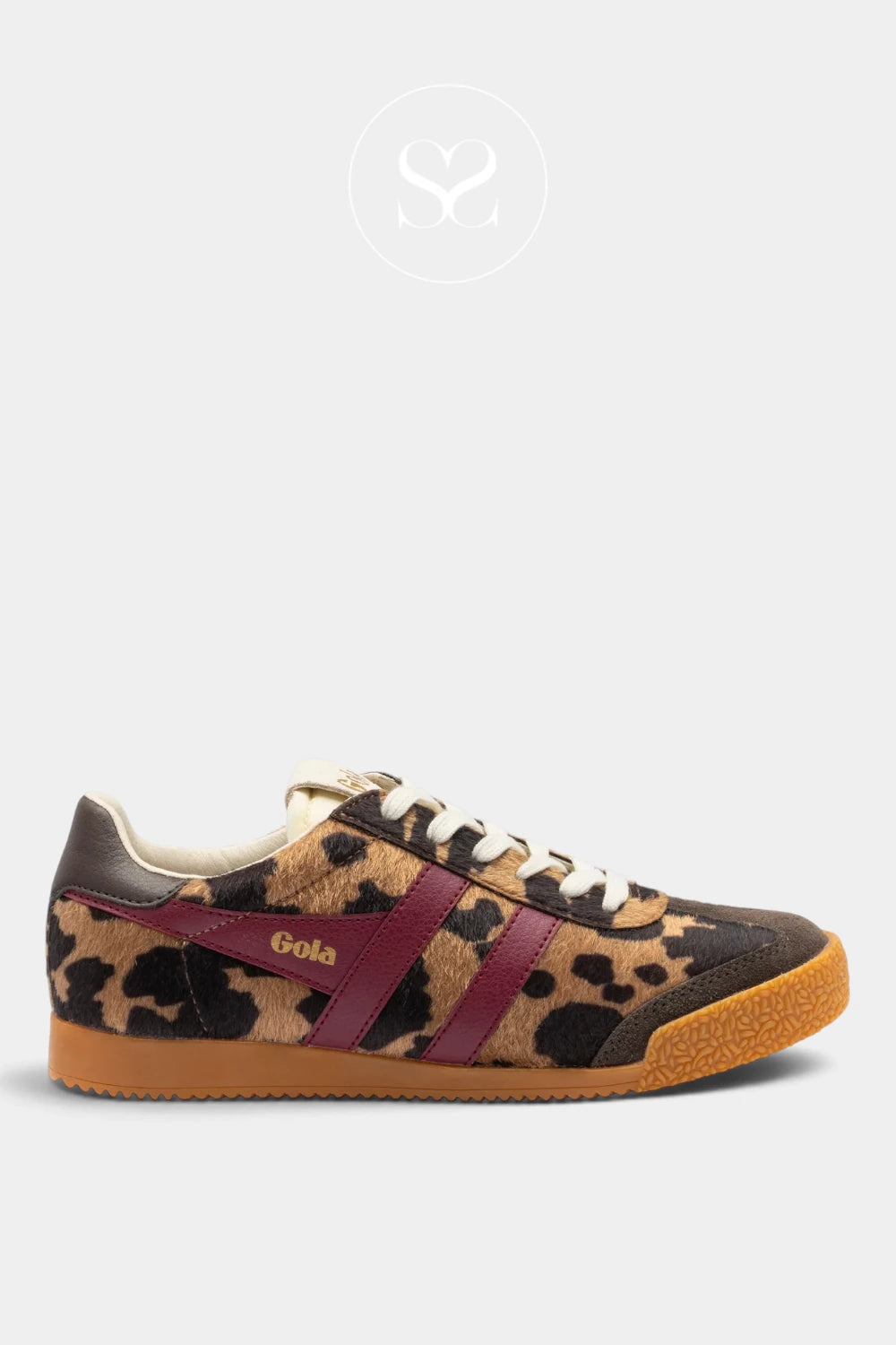Gola Retro Brown Cow Print Trainers — Elan Savanna CLB867TK for women - Ireland