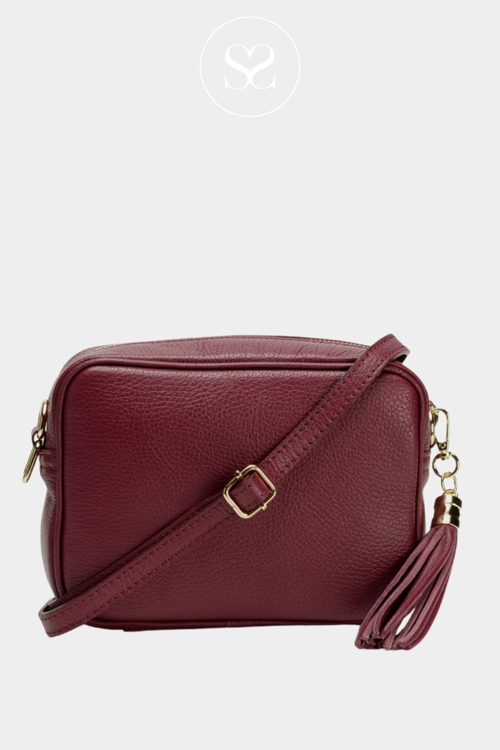 Elie beaumont wine crossbody bag and strap