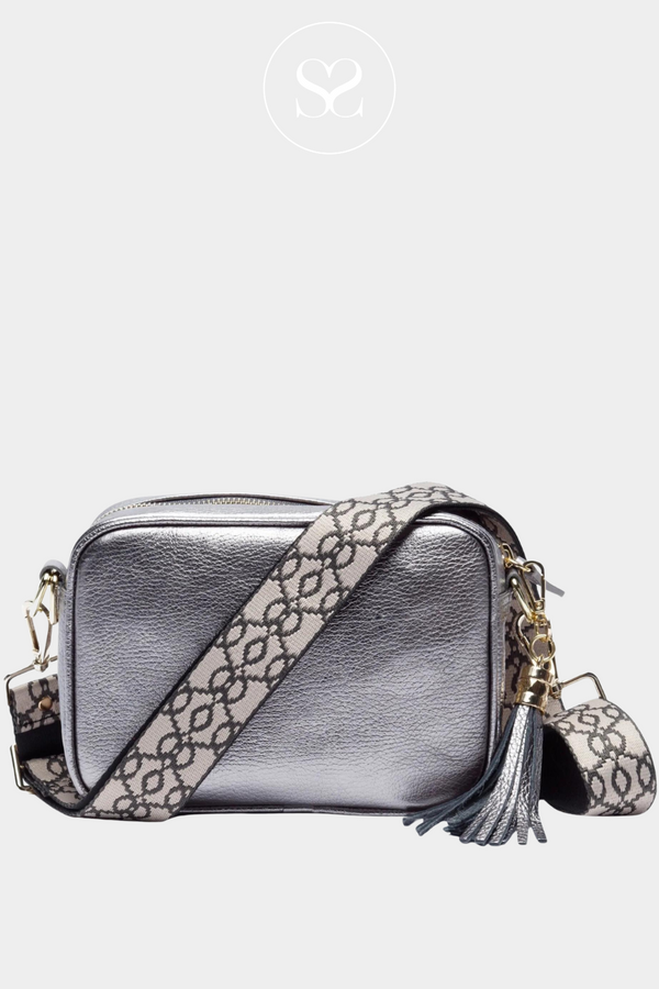 ELIE BEAUMONT PEWTER LEATHER CROSSBODY BAG