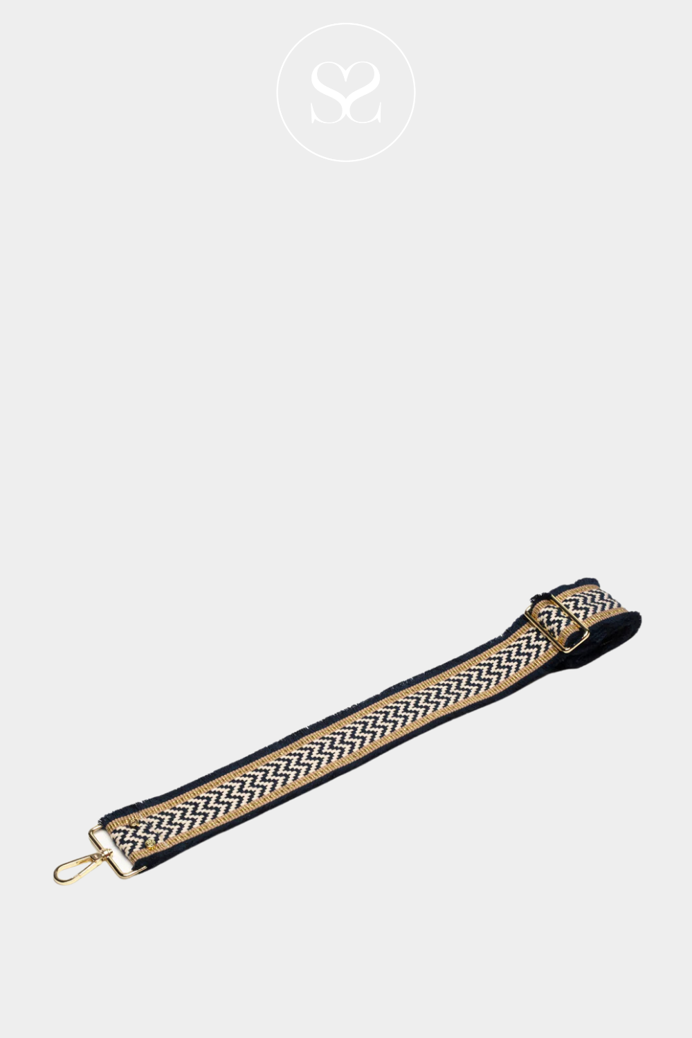 NAVY VELVET TRIM STRAP ELIE BEAUMONT