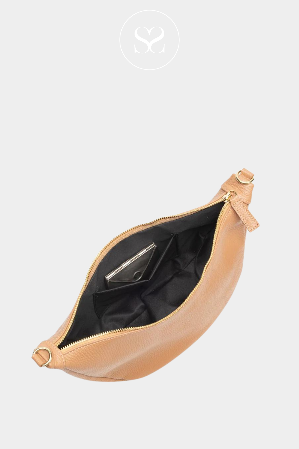 ELIE BEAUMONT HOBO CAMEL CROSSBODY BAG