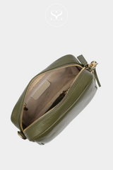 OLIVE LEATHER CROSSBDY BAGS ELIE BEAUMONT IRELAND