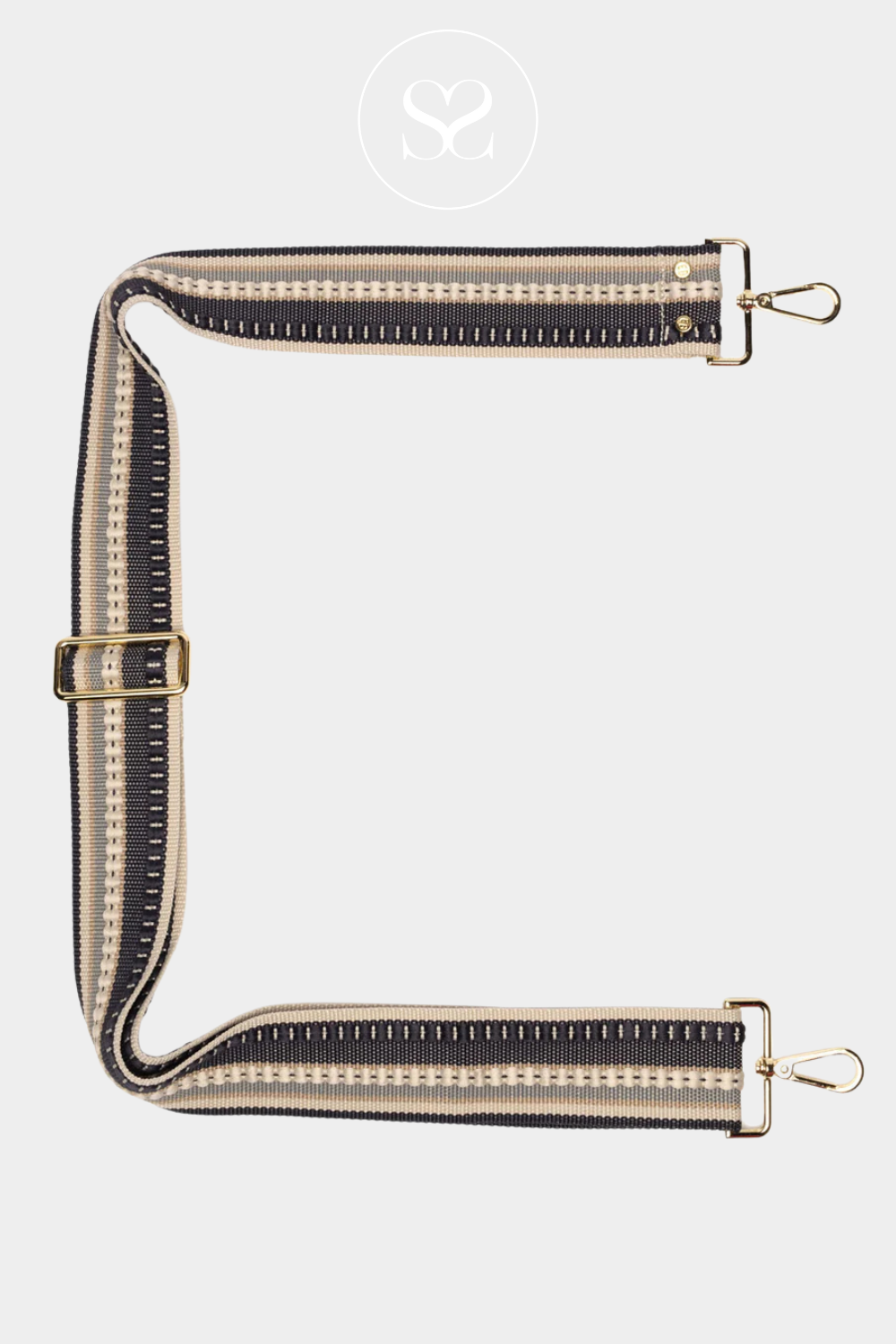 ELIE BEAUMONT - CROSSBODY STRAP - NAVY CREAM WEAVE