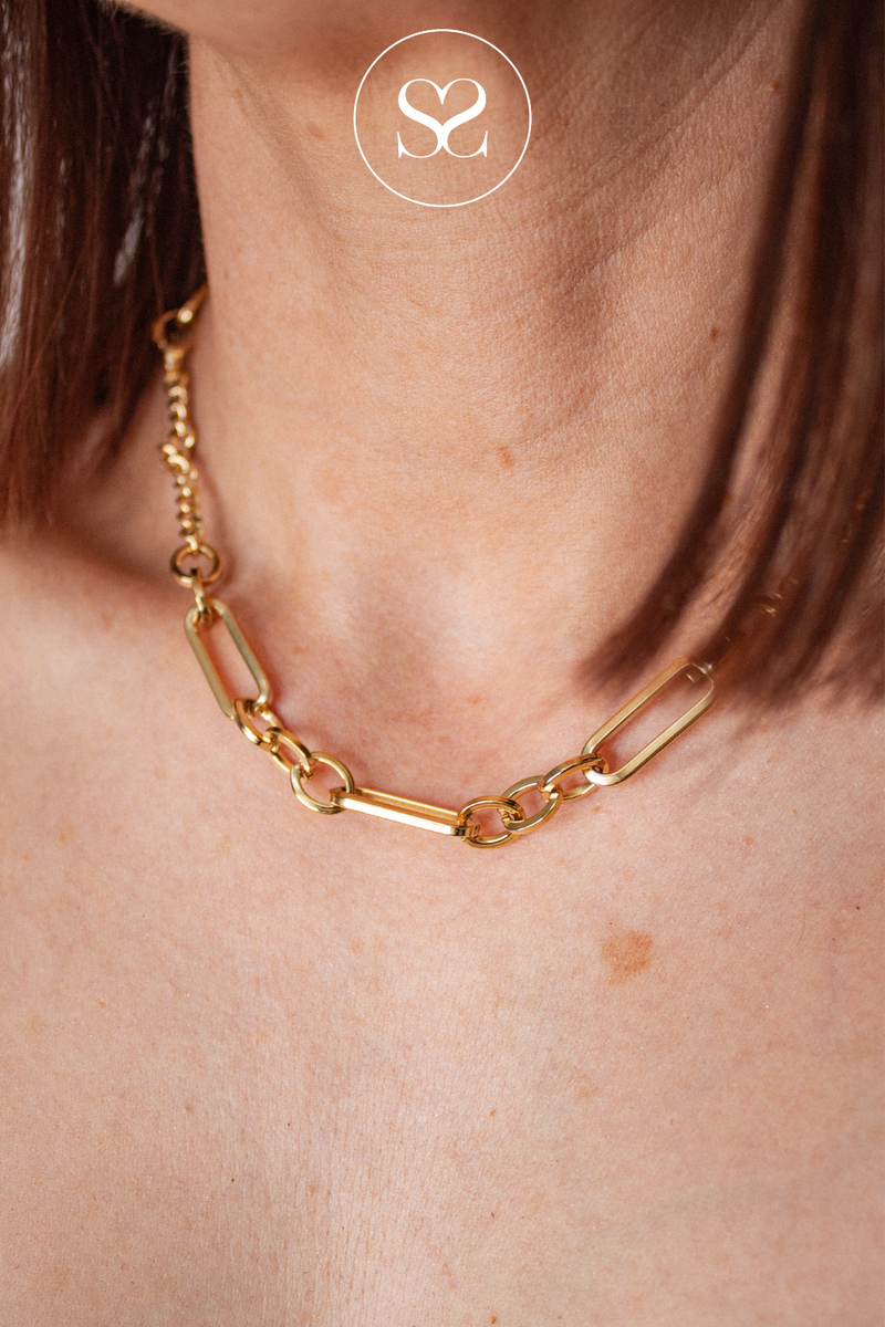 EMMY 03M GOLD CHAIN LINK NECKLACE .