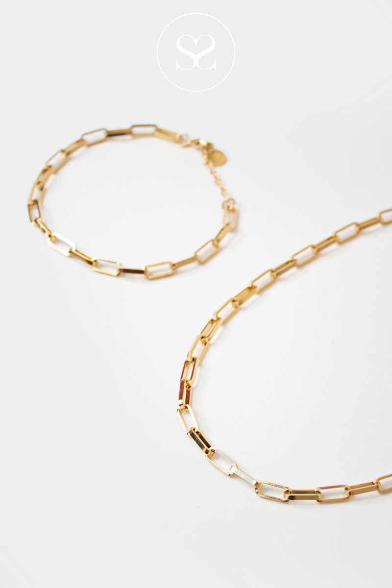 EMMY 04M GOLD CHAIN NECKLACE WITH MATCHING BRACELET