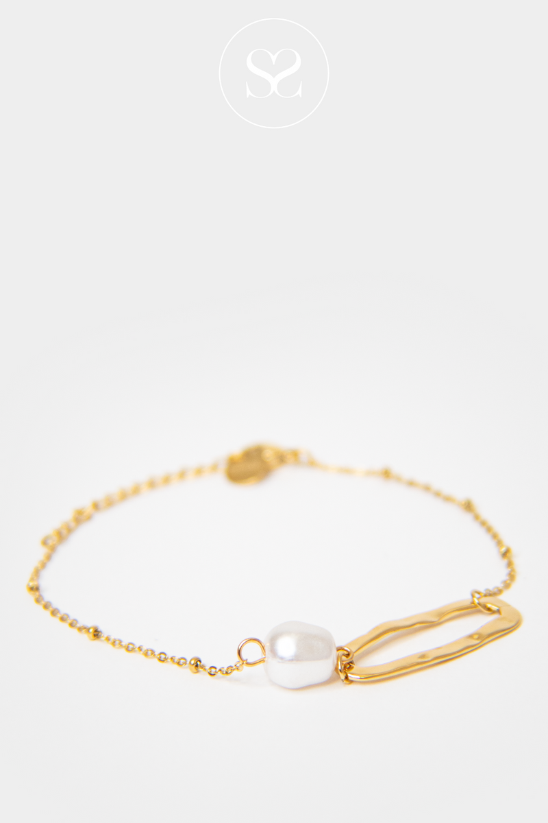 EMMY 06 GOLD PEARL DELICATE THIN BRACELET