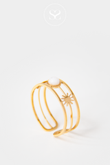 EMMY 06 GOLD TRIPLE BAND SUN ADJUSTABLE RING