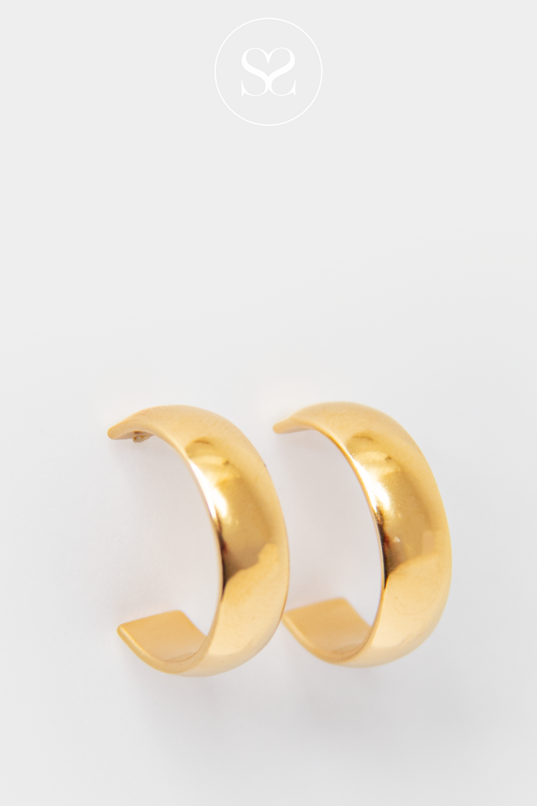 EMMY 08 THICK GOLD HOOP EARRINGS