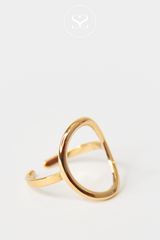 EMMY 12 GOLD PLAIN CIRCLE ADJUSTABLE RING