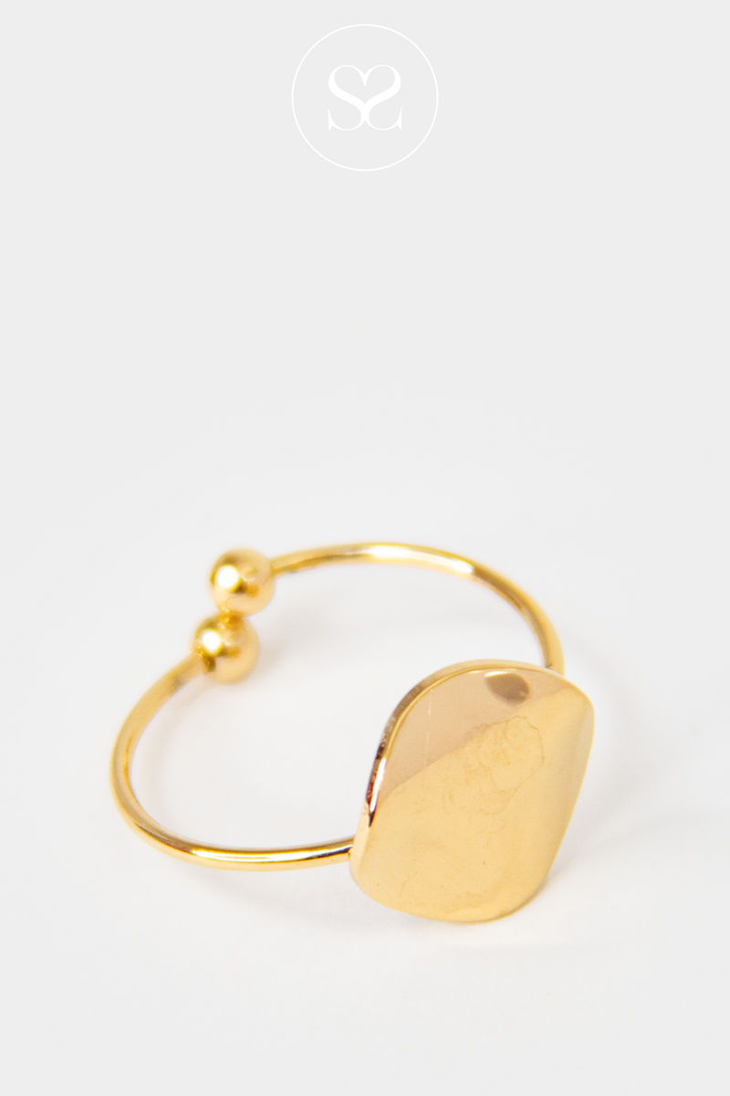 EMMY 14 GOLD FLAT CIRCLE ADJUSTABOLE RING