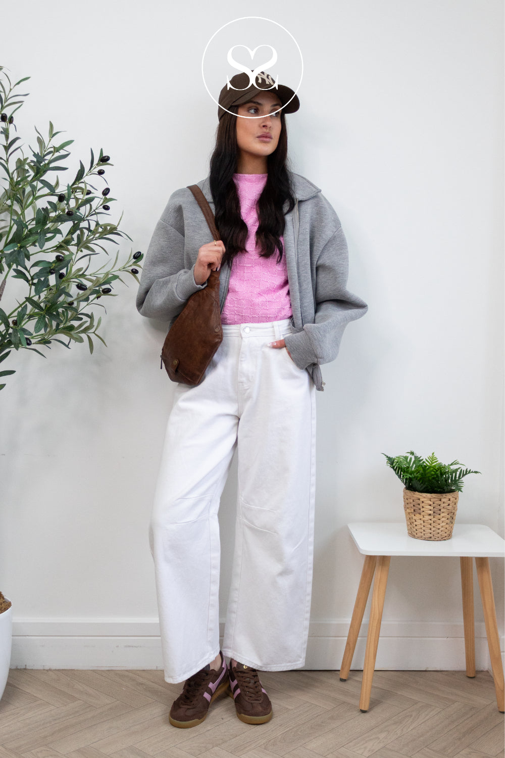 Gola chocolate brown and pink sneakers for women in Ireland available at Sheneil Shoes