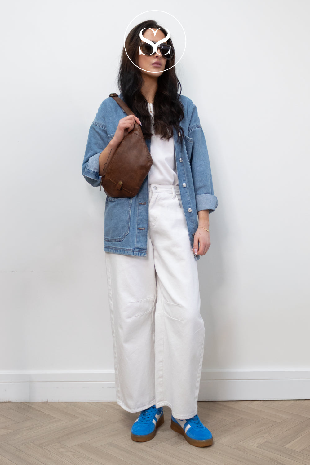 Woman wearing blue gola trainers in Ireland - Grandslam