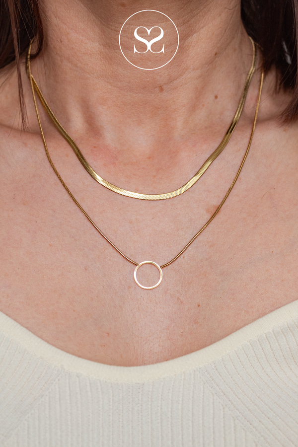 EMMY 10S GOLD LAYERED TWO CHAIN NECKLACE