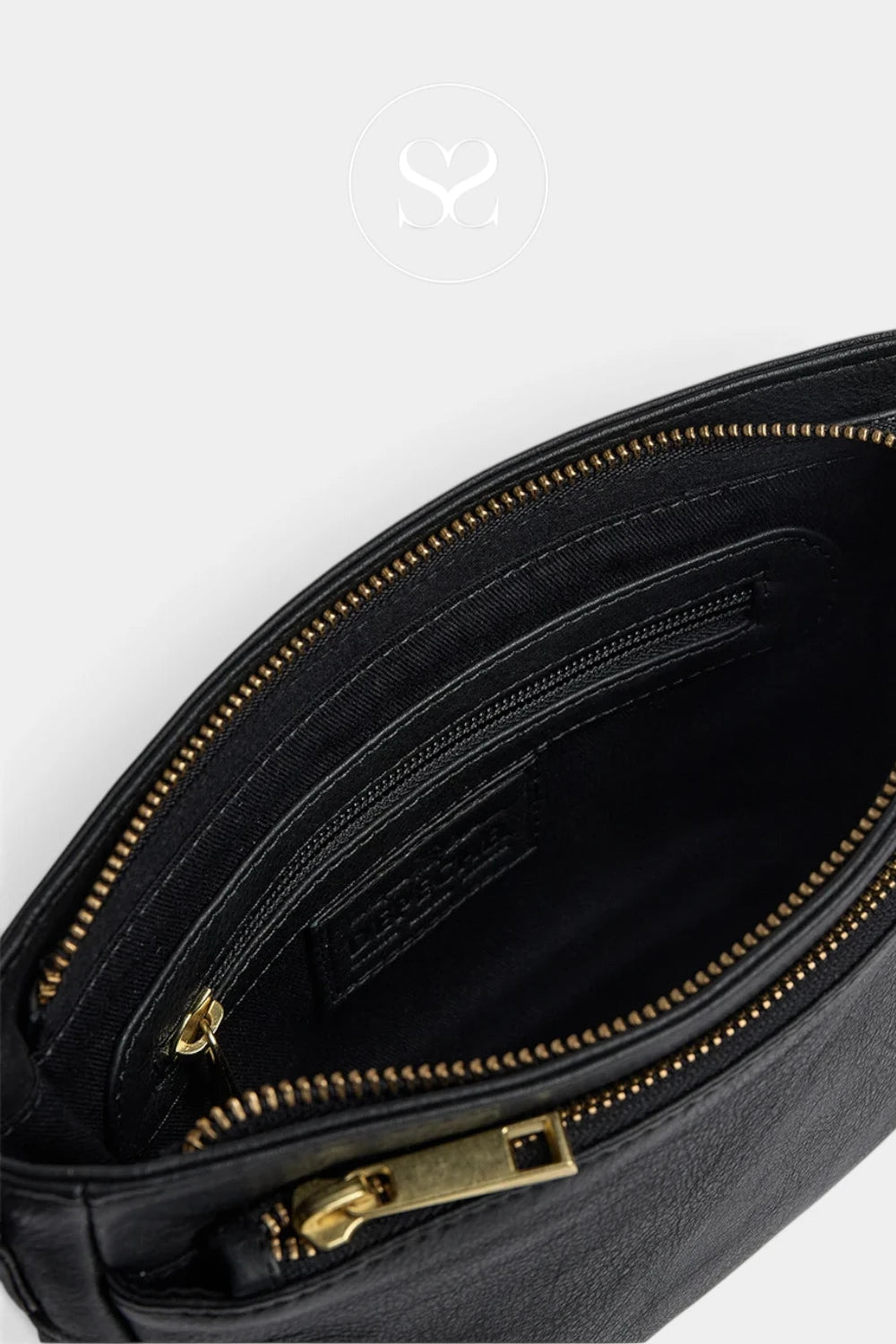 Depeche Black Leather with Gold Hardware Clutch Bag - 17264
