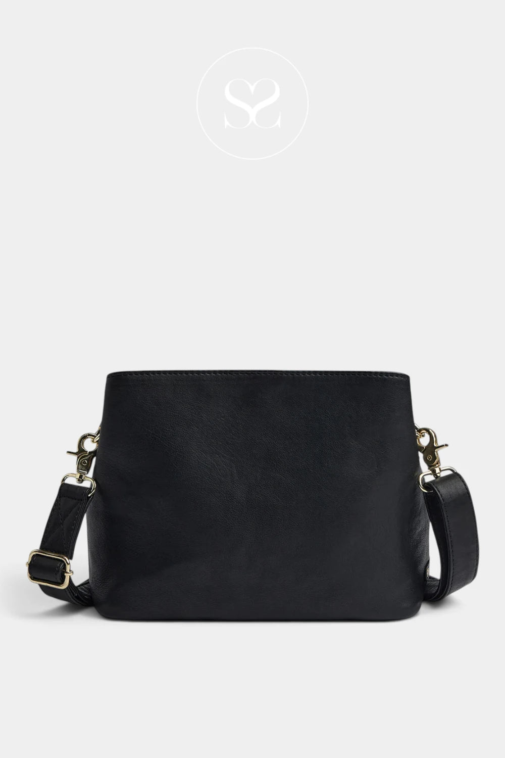 Depeche Black Leather Crossbody Bag — 17266