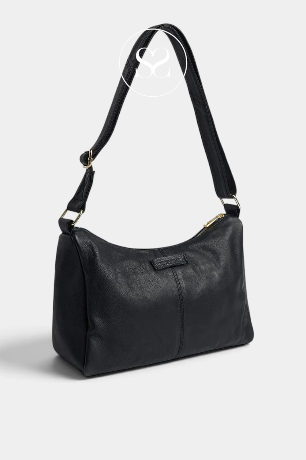 Depeche Black Leather with Gold Hardware Shoulderbag -17272
