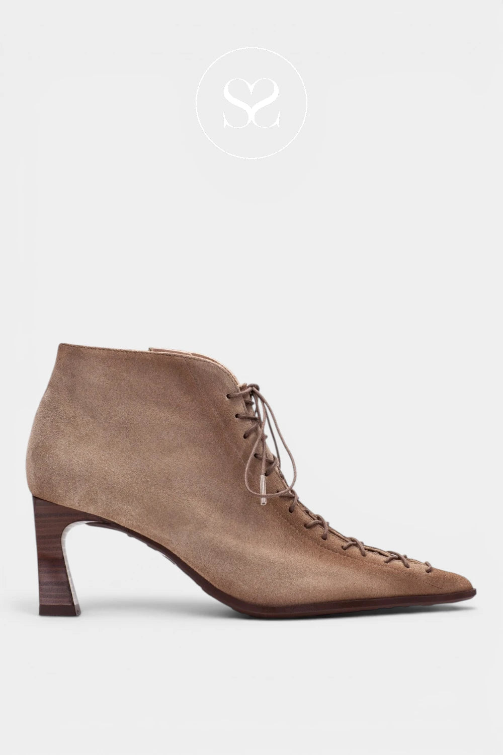 Hispanitas Taupe Suede Pointed Toe Ankle Boots HI264960 for Women - Ireland