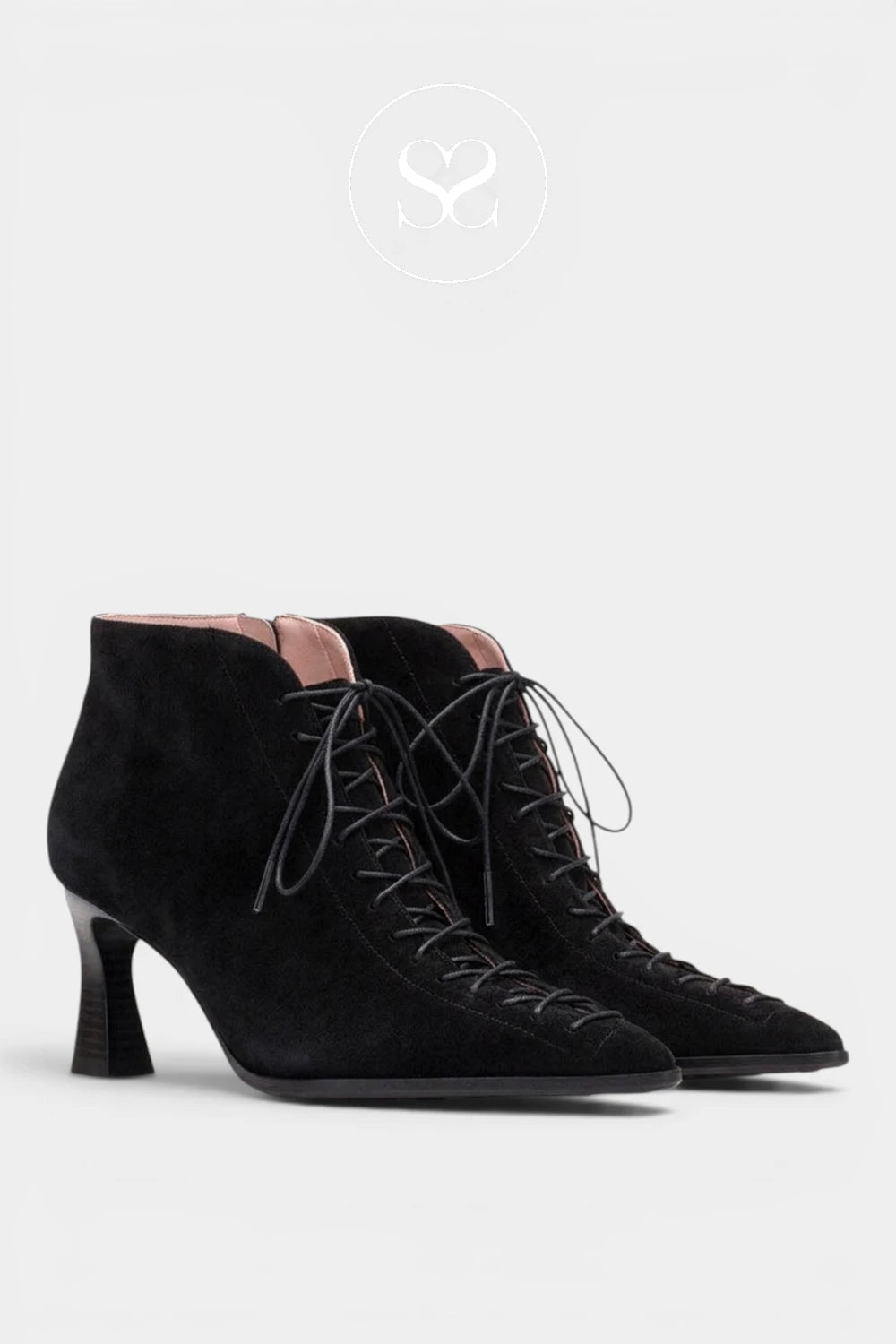 Hispanitas Black Suede Pointed Toe Ankle Boots HI264960