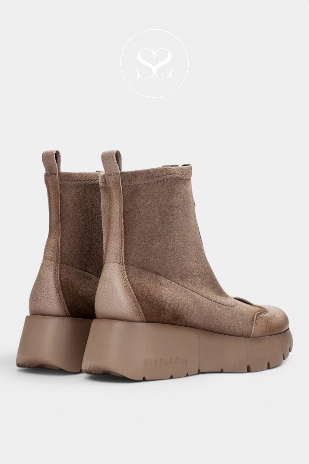 Hispanitas Taupe Leather/Suede Trainer Boots HI265104 for Women - Ireland