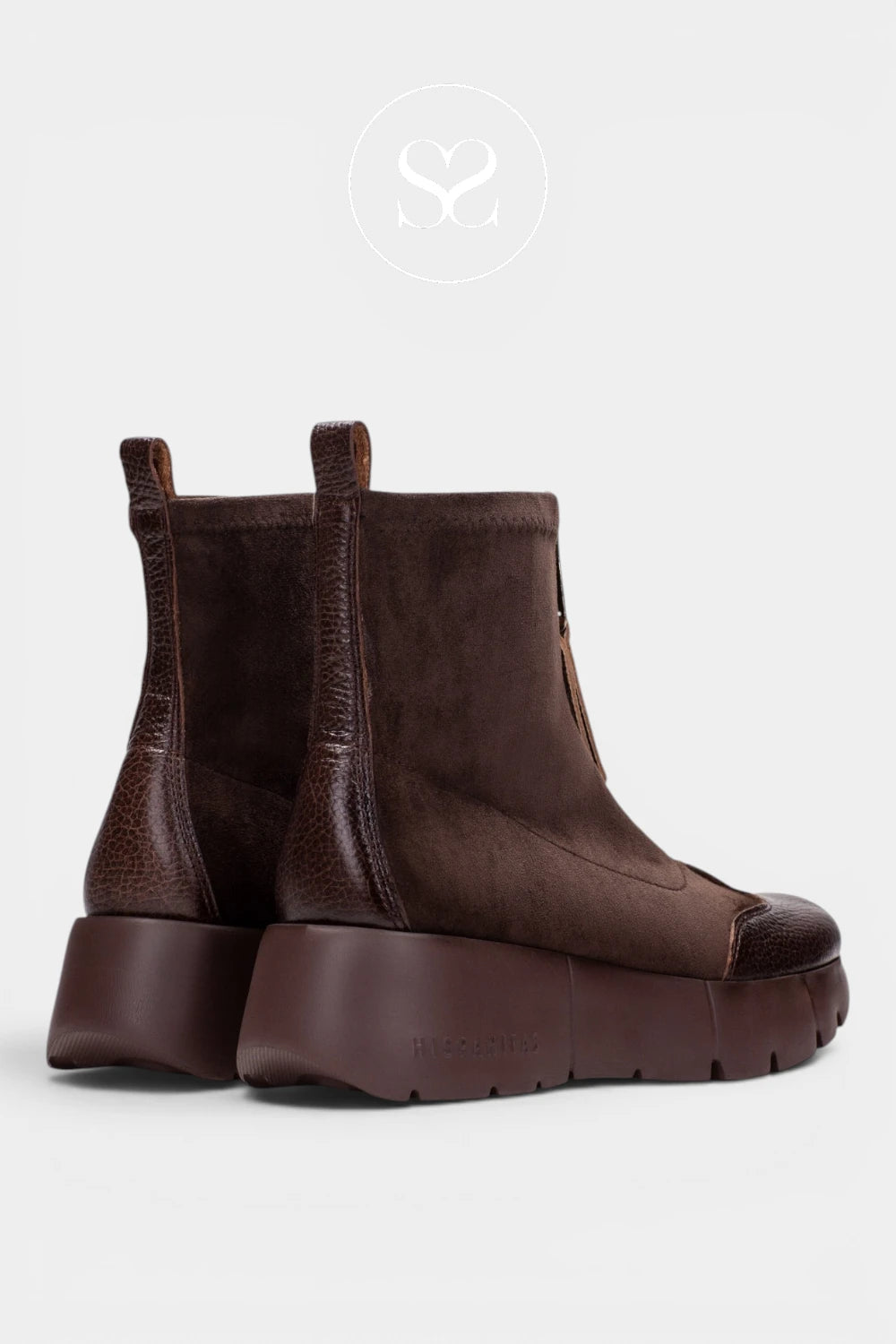 Hispanitas Brown Leather/Suede Trainer Boots HI265104 for Women - Ireland