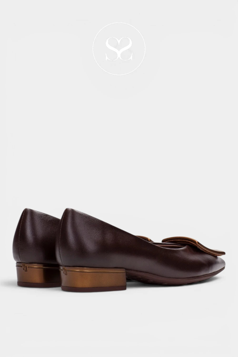 Hispanitas Chocolate Brown Block Heel Loafers HI265175