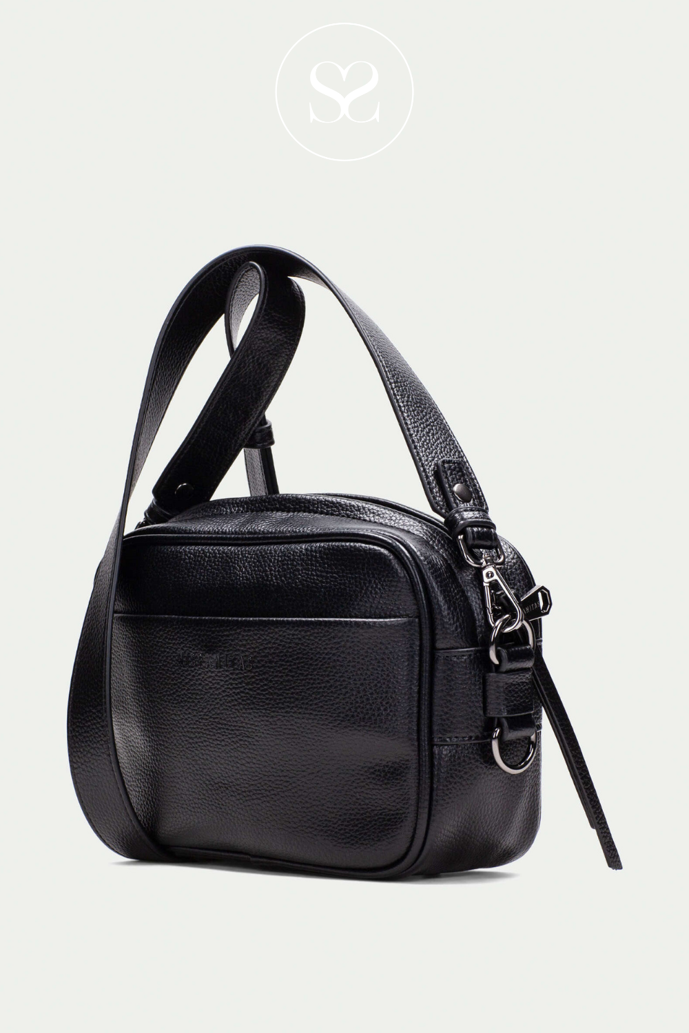 HISPANITAS BI24542 BLACK LEATHER CROSSBODY BAG