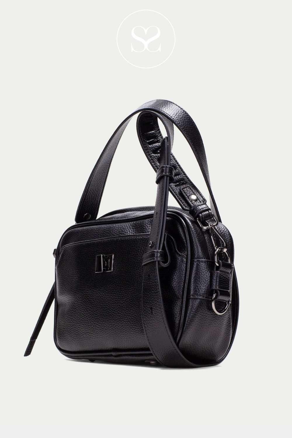 HISPANITAS BI24542 BLACK LEATHER CROSSBODY BAG