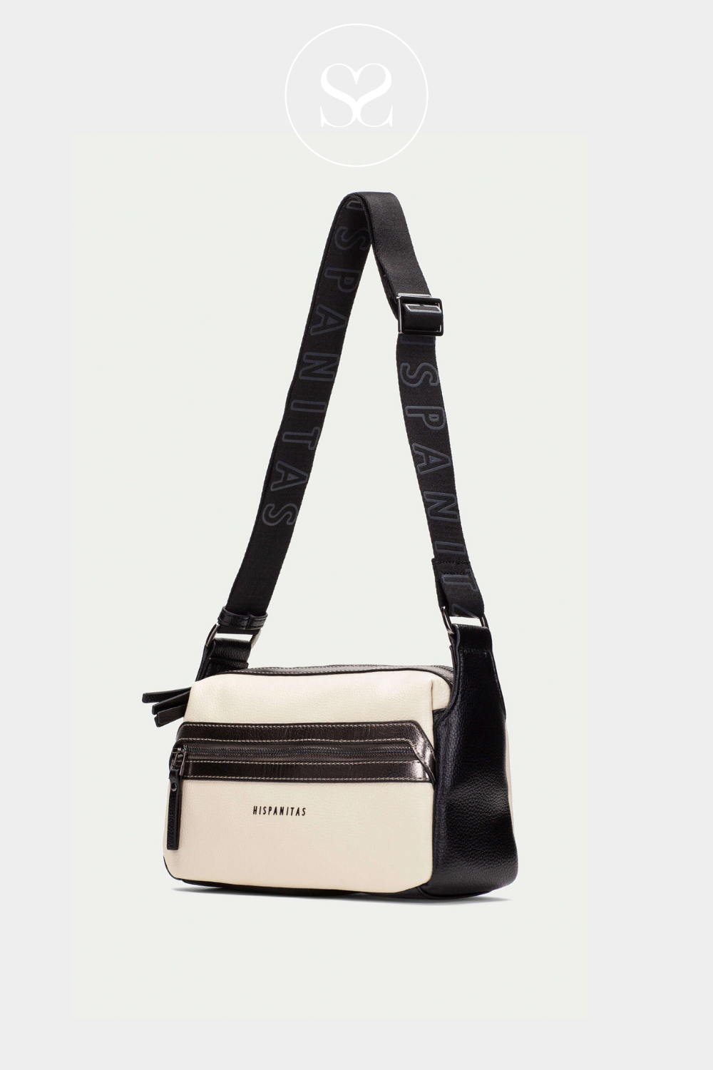 HISPANITAS BI243546 CREAM/PEWTER/BLACK CROSSBODY BAG