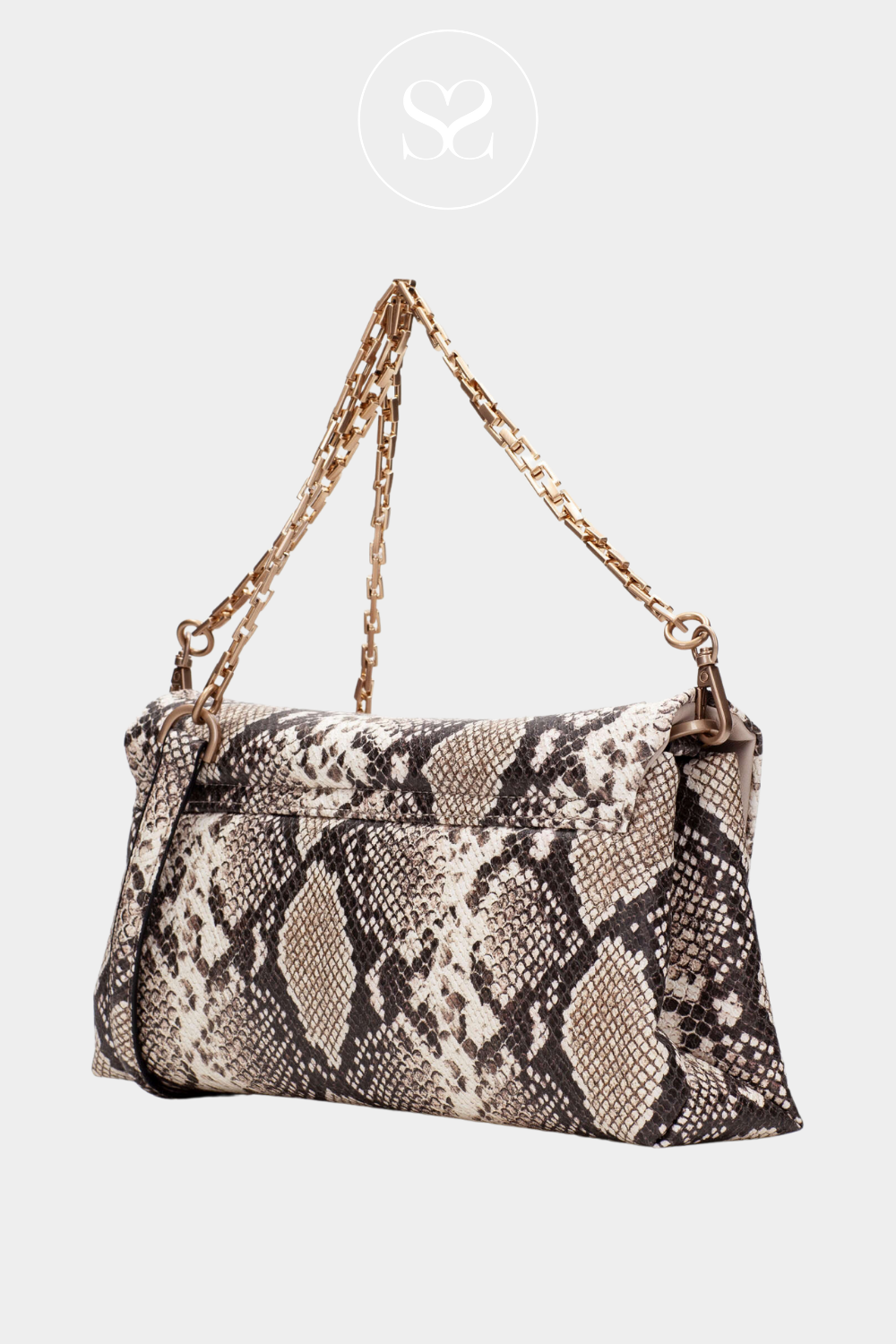 HISPANITAS BV253841 SNAKE PRINT ENVELOPE CLUTCH BAG
