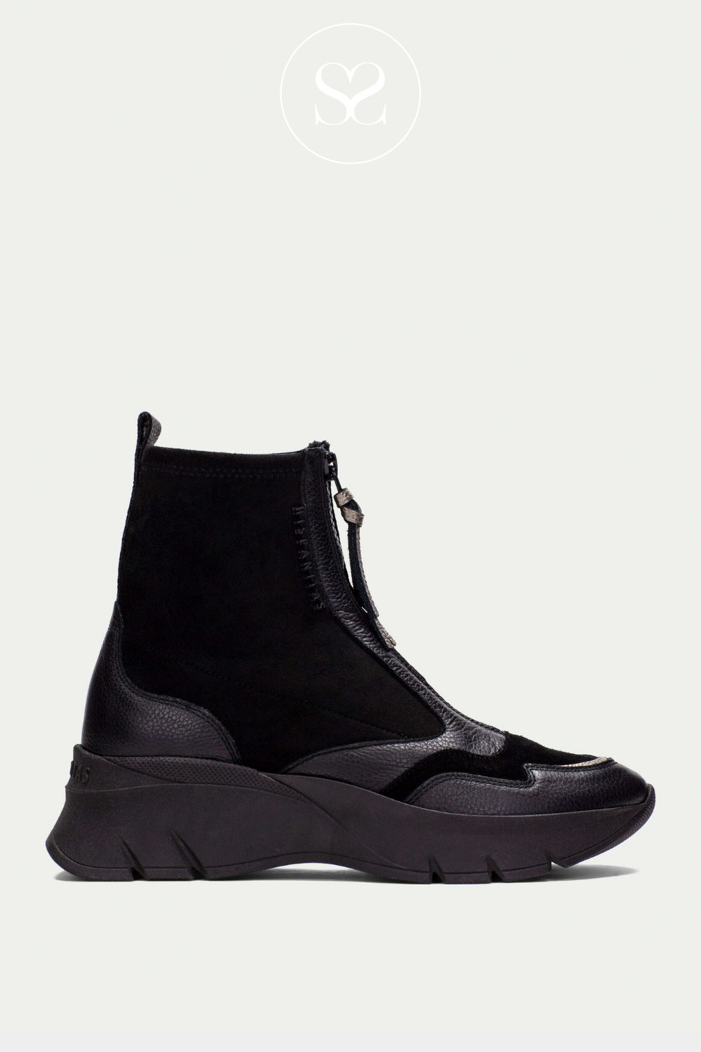 HISPANITAS HI243628 BLACK SPORTY ANKLE BOOTS WITH FRONT ZIP. BUY HISPANITAS IRELAND.