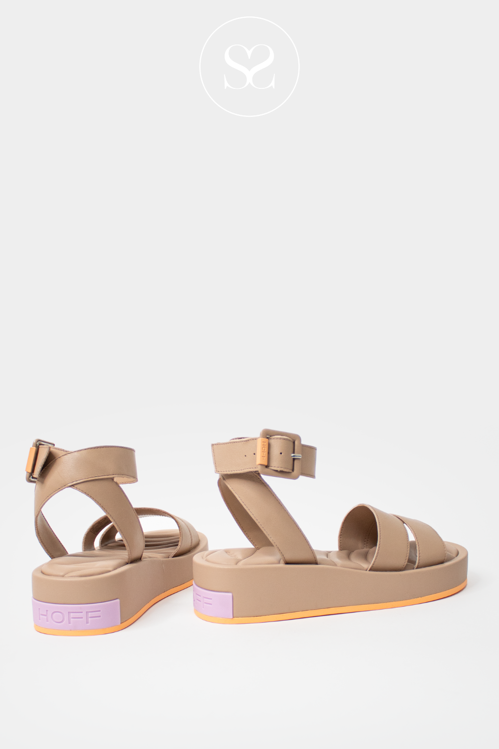 CHUNKY FLATFORM SANDALS FOR WOMEN IN TAUPE LEATHER FROM HOFF