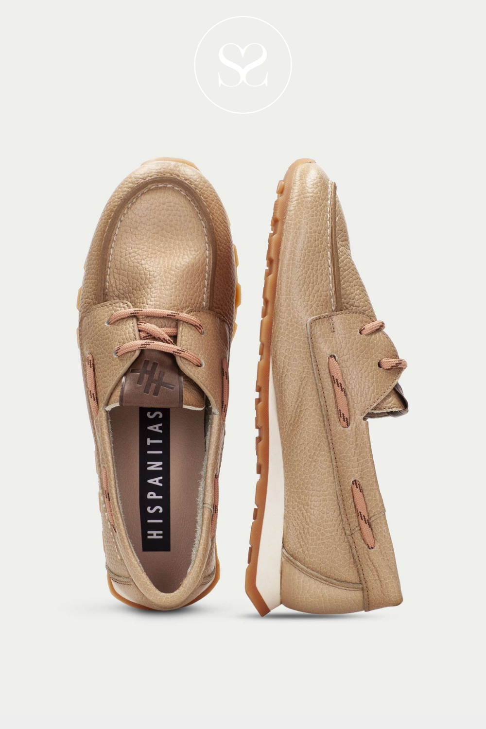 Hispanitas tan leather slip on casual shoe