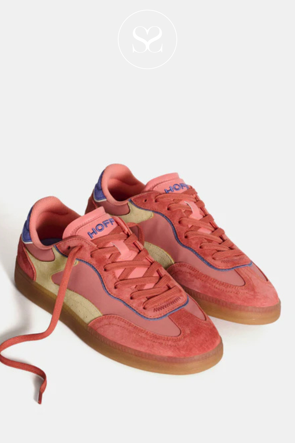 Multicoloured slimline trainers with laces. Retro sporty style. Hoff logo and branding on tongue and heel.