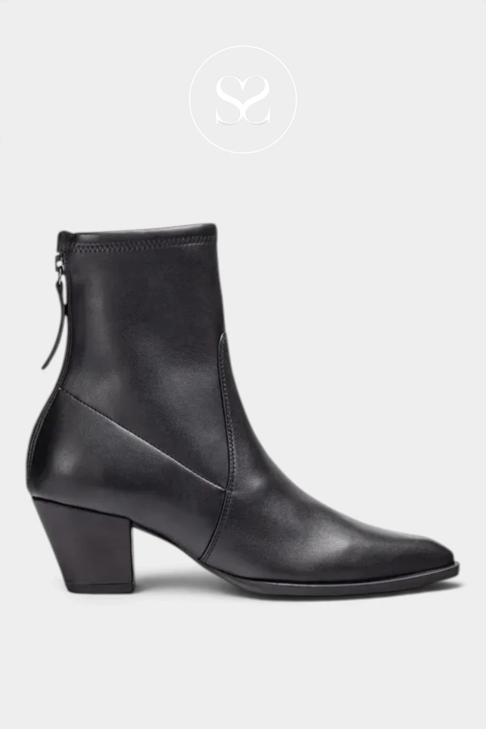 Unisa Black Leather western ankle boots - Lotus
