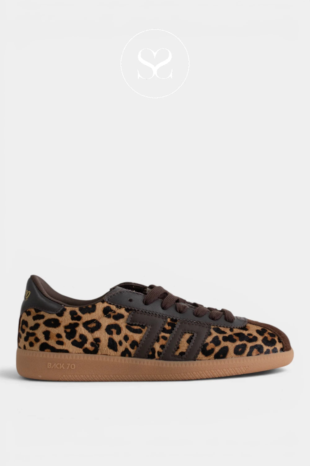BACK70 Leopard Slim Retro Trainers - Shelly