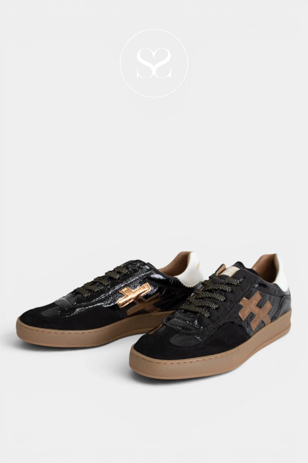 Another Trend Black Patent Trainers A032-92