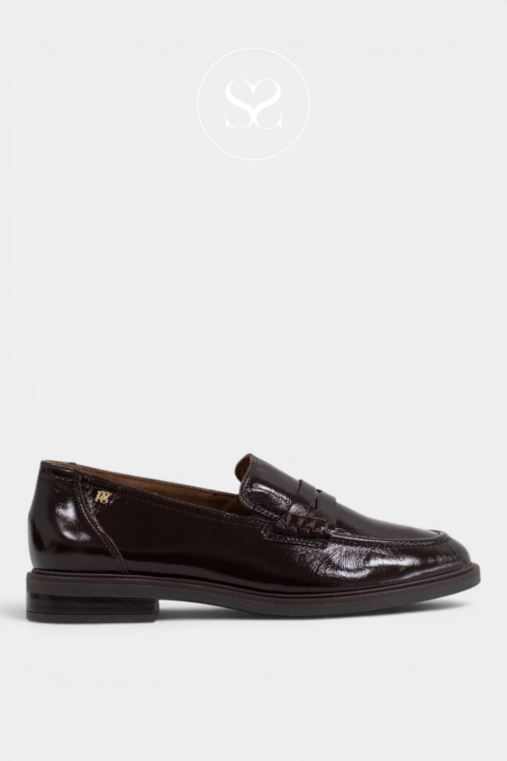 Brown Paul green loafers in patent