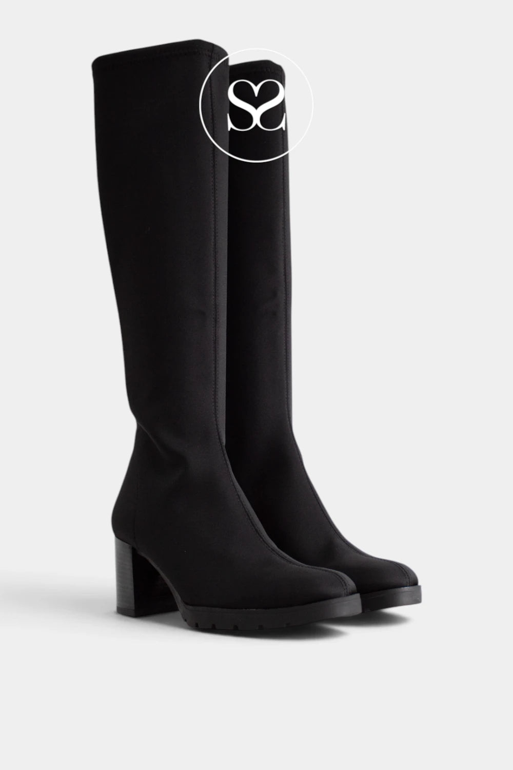 Miss Elastic Comfortable Black Lycra Knee High Sock Boots - 78173 Ireland