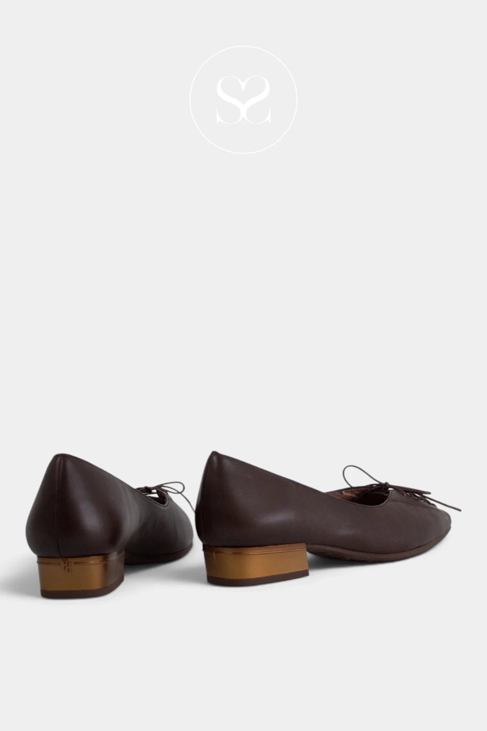 Hispanitas Brown Block Heel Pointed Shoes HI265139