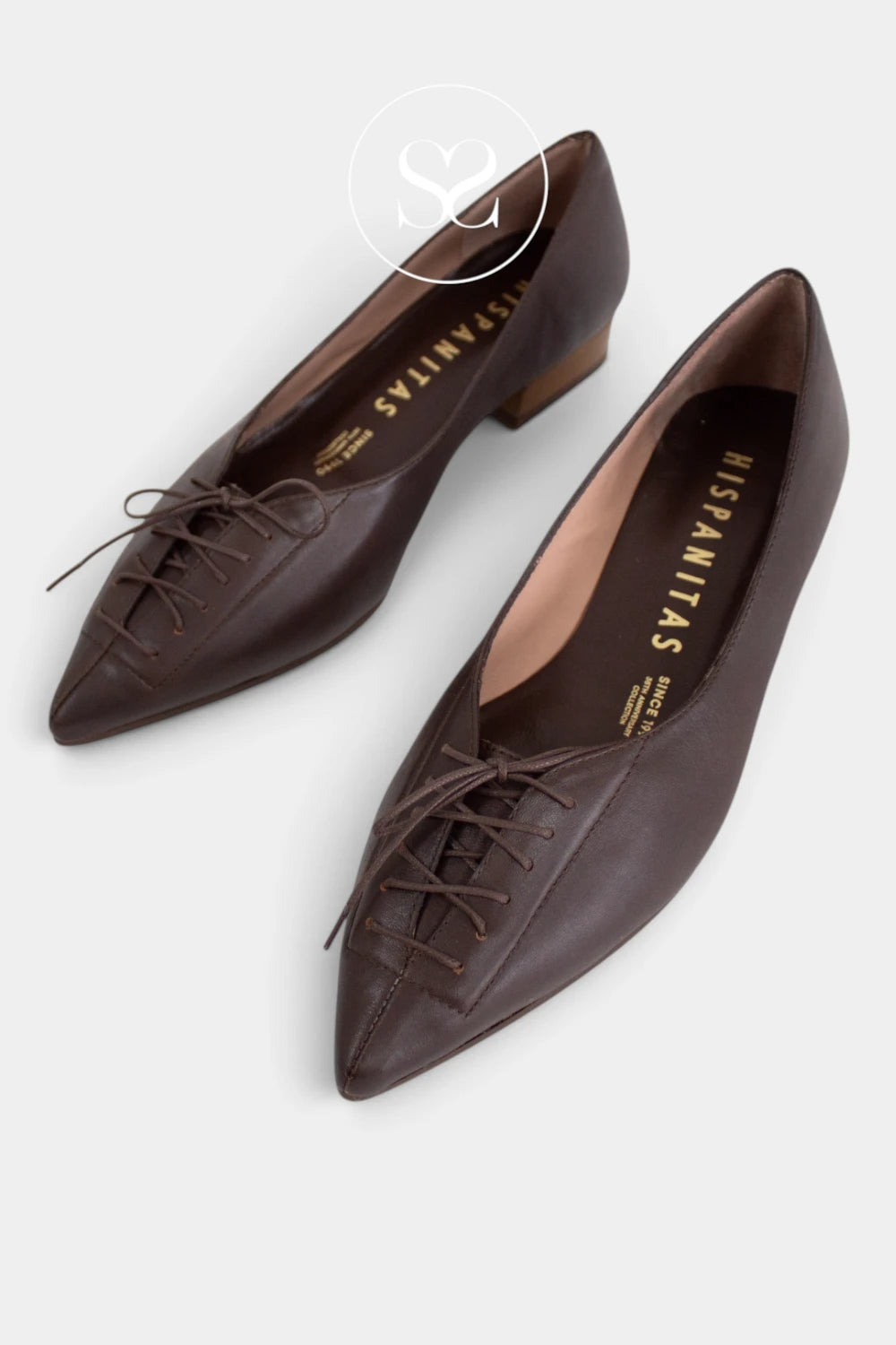 Hispanitas Brown Block Heel Pointed Shoes HI265139 in Ireland