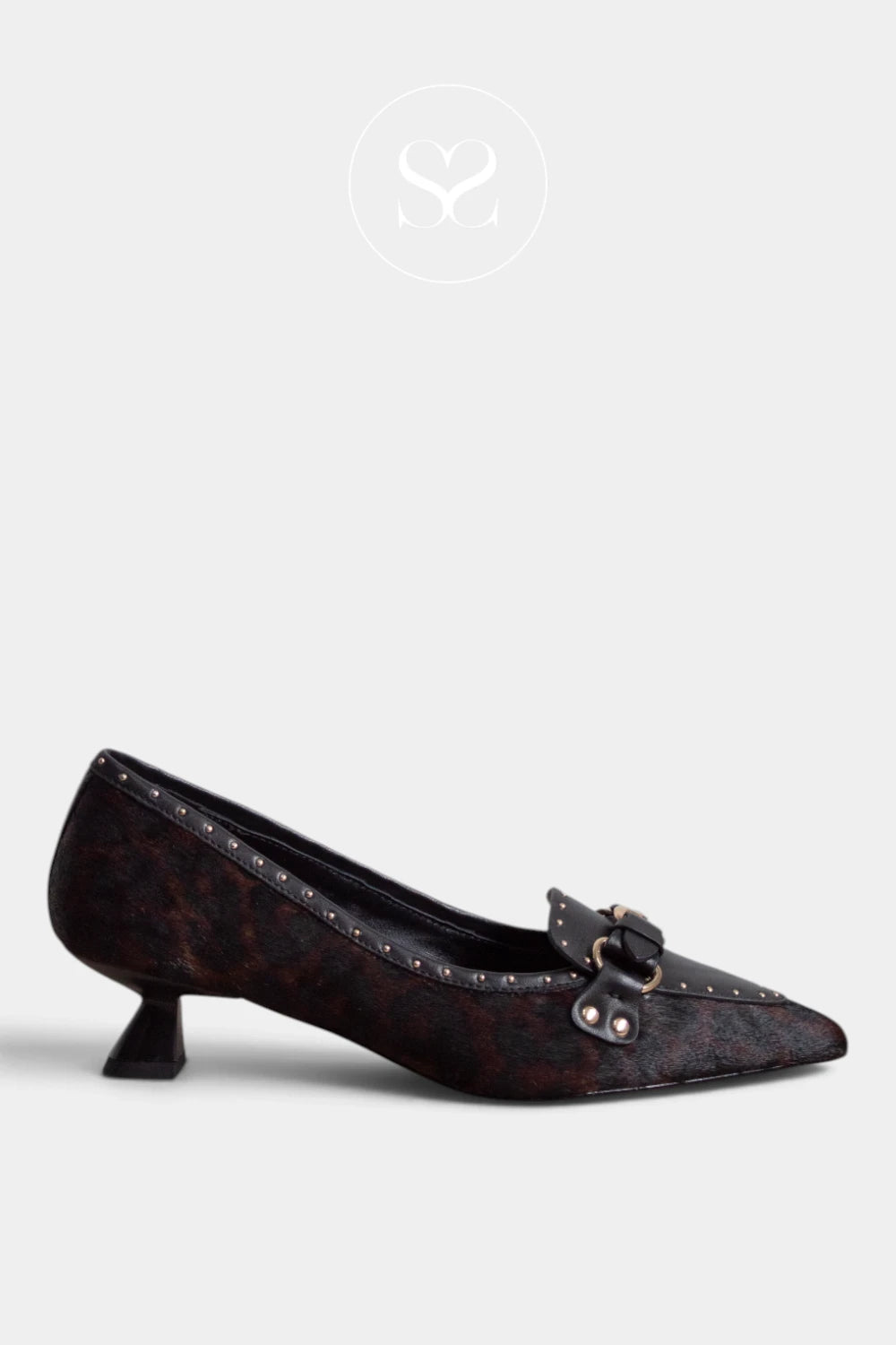 Lodi Brown Leopard Print Pony Court Shoes - Casion
