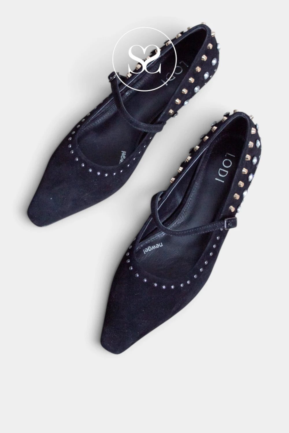 Lodi Black Suede studded Pumps- Niza