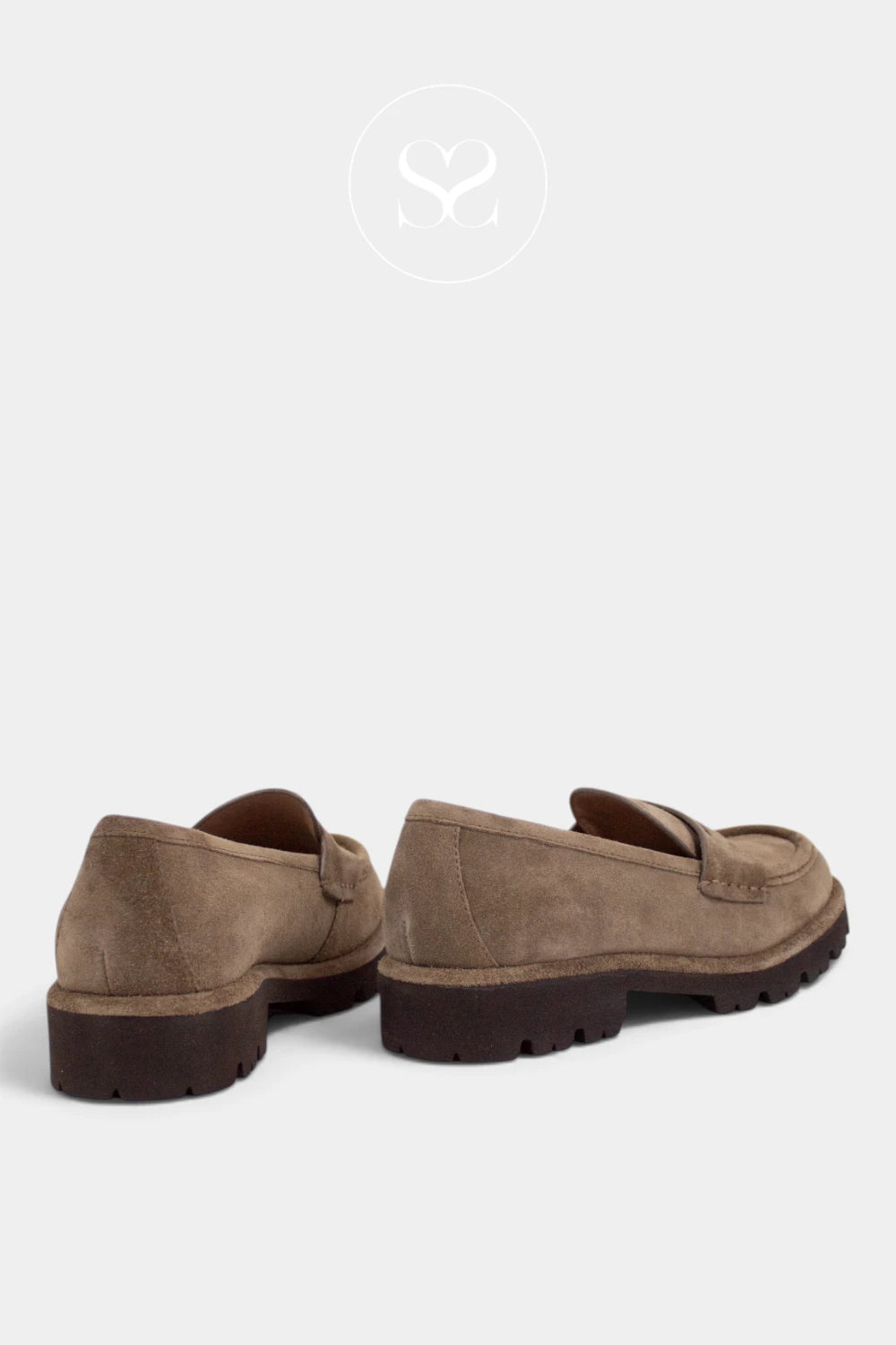 Unisa Taupe Suede Chunky Penny Loafer - Fonti
