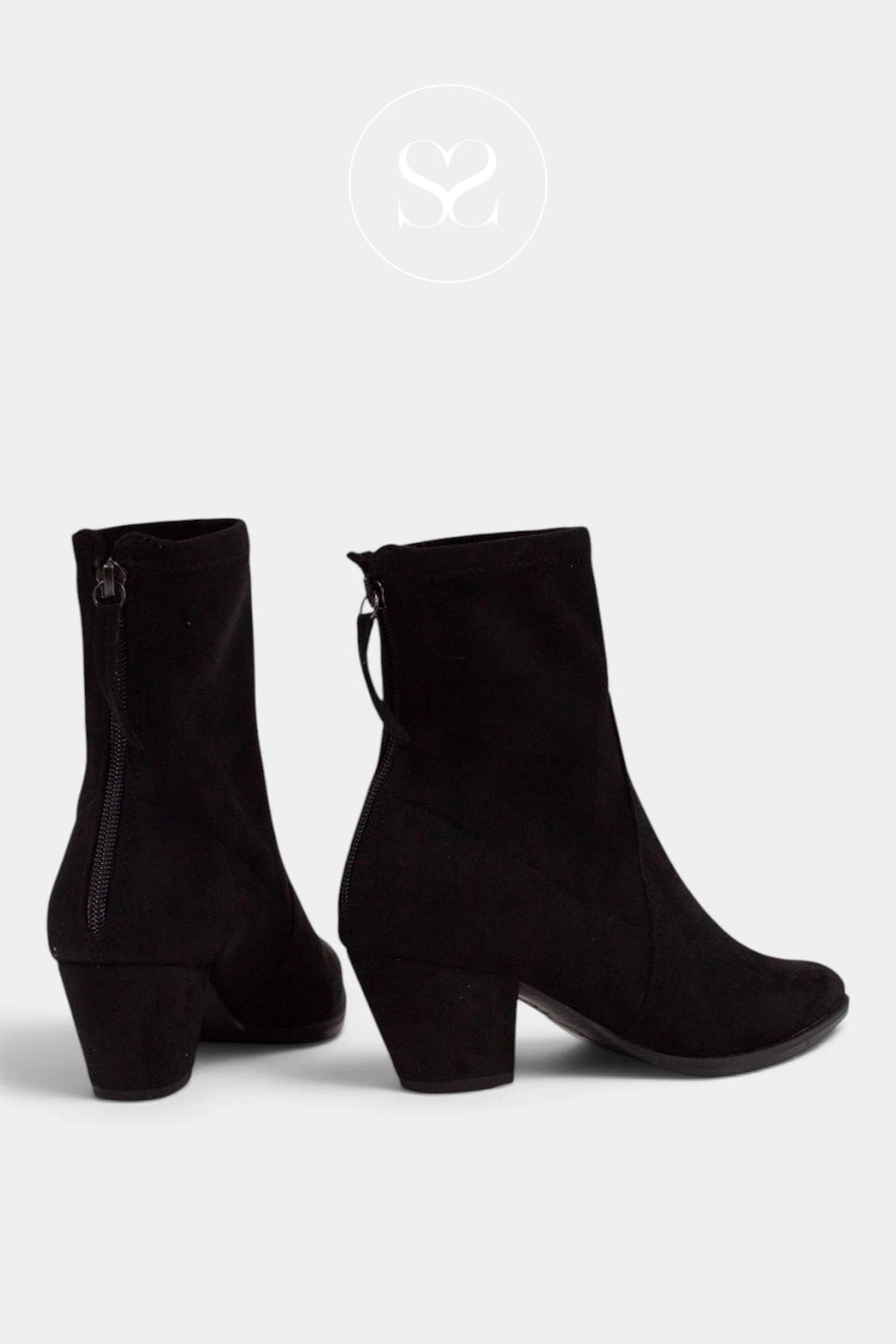 Unisa Black Suede western ankle boots - Lotus
