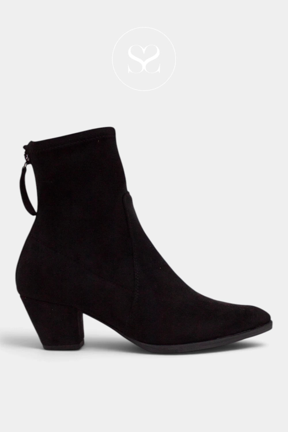 Unisa Black Suede western ankle boots - Lotus