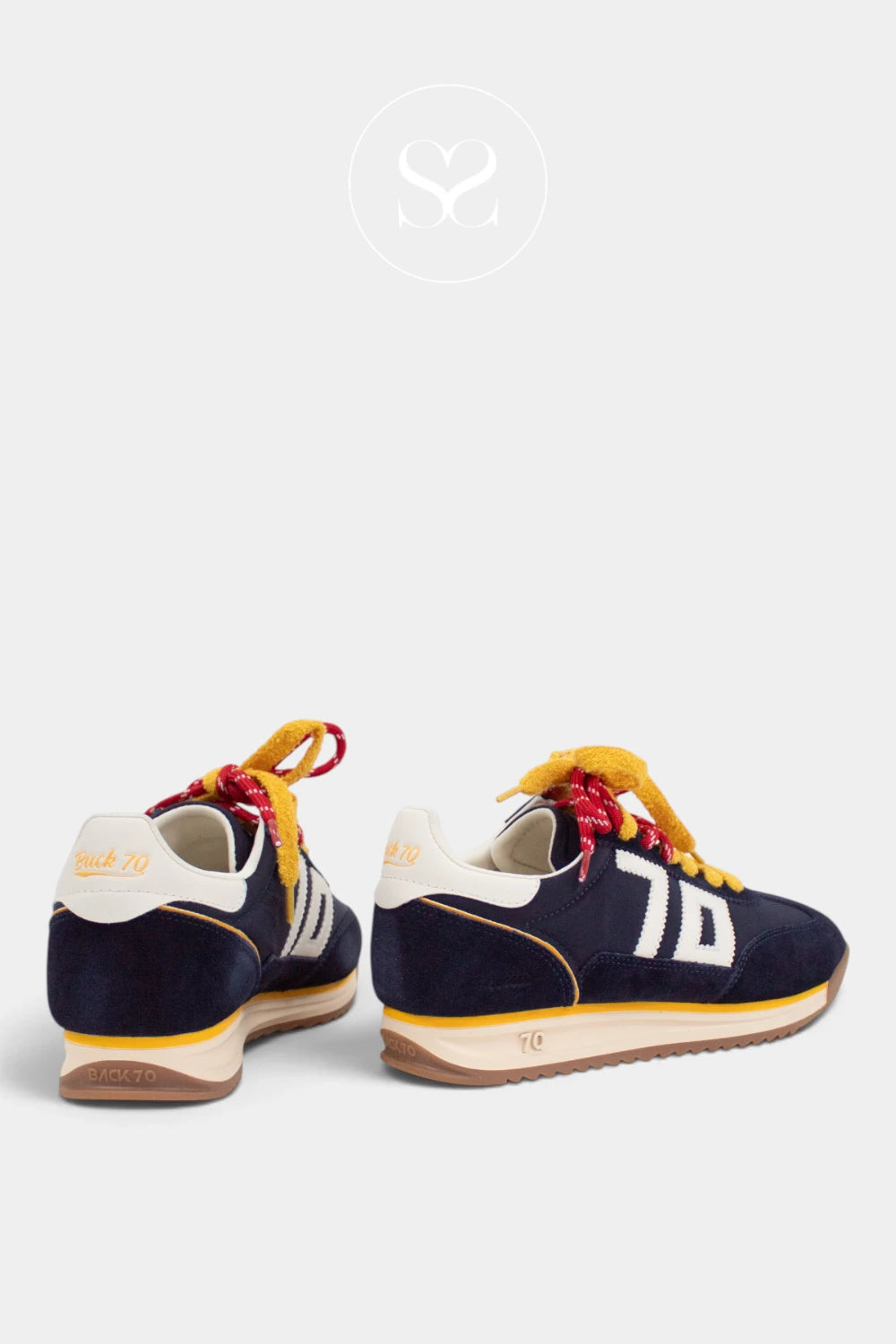 Back 70 Navy Leather & Suede Trainer - Jogger