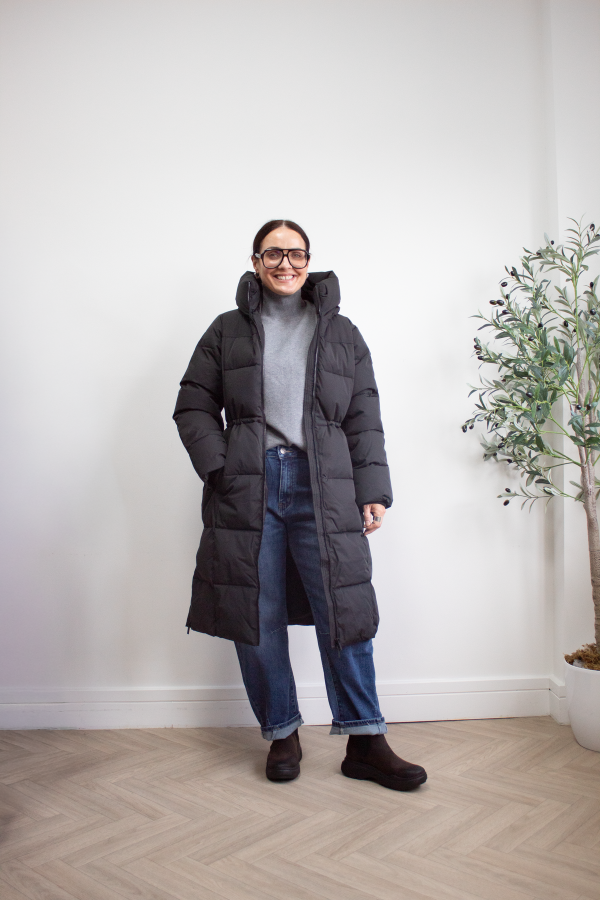 MSCH Copenhagen Black Long Puffer Jacket - Pavinaria