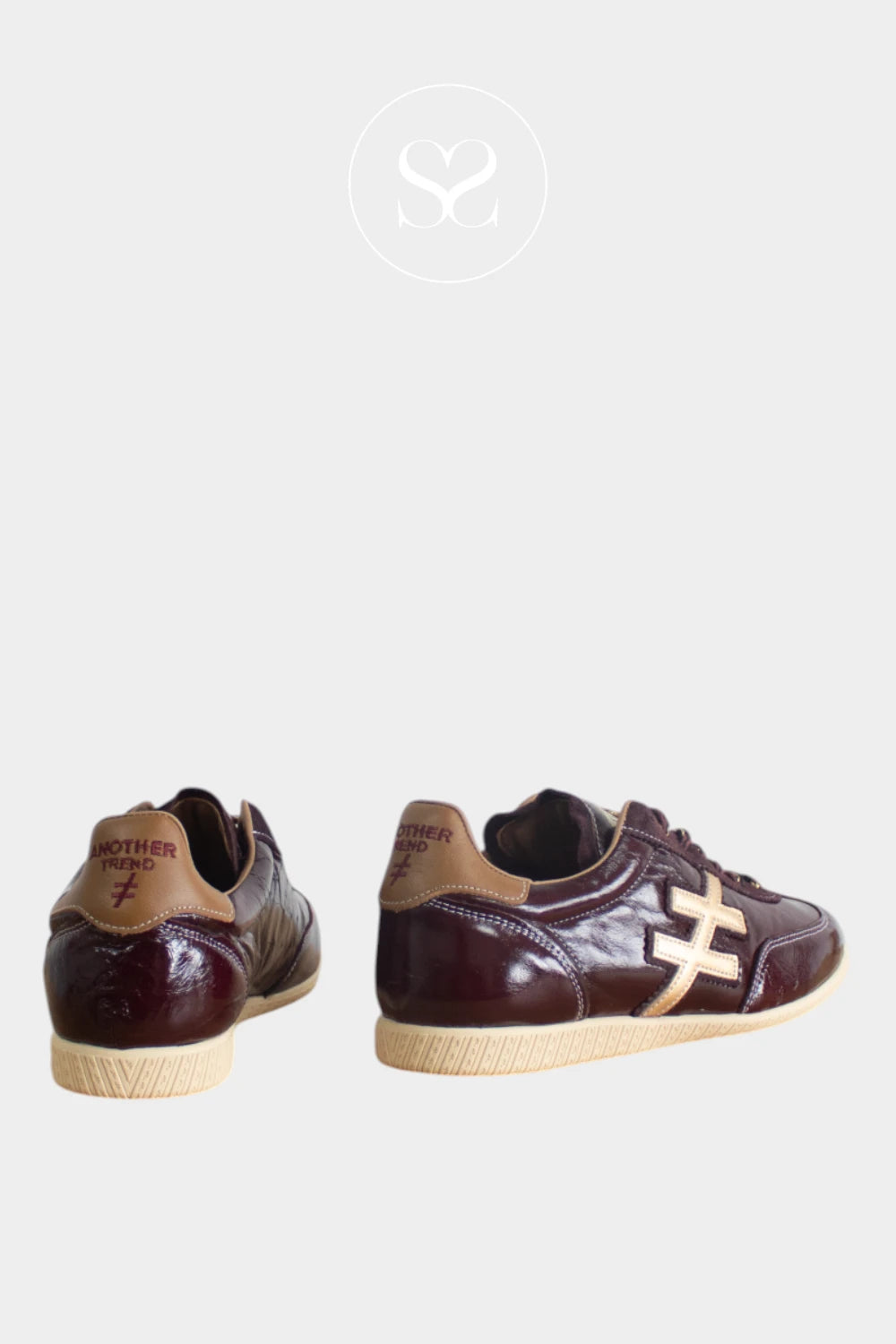 Another Trend Burgundy Patent Slim Trainers - A078-47