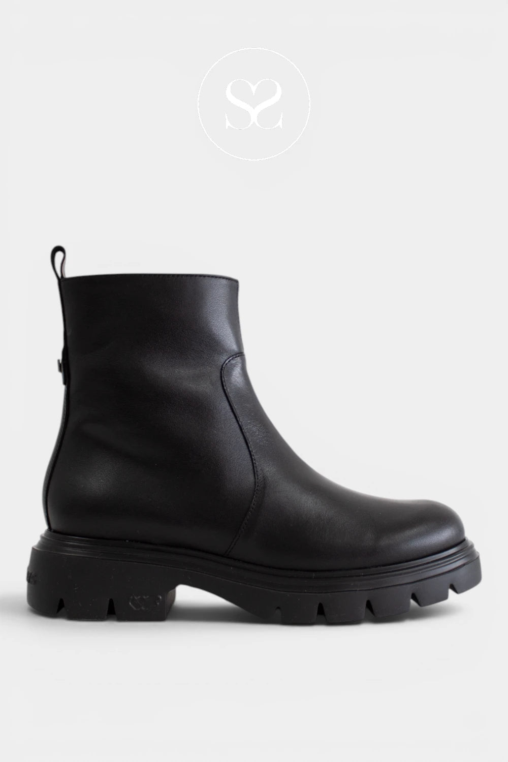 Wonders Black Leather Ankle Boots A-4305 Ireland